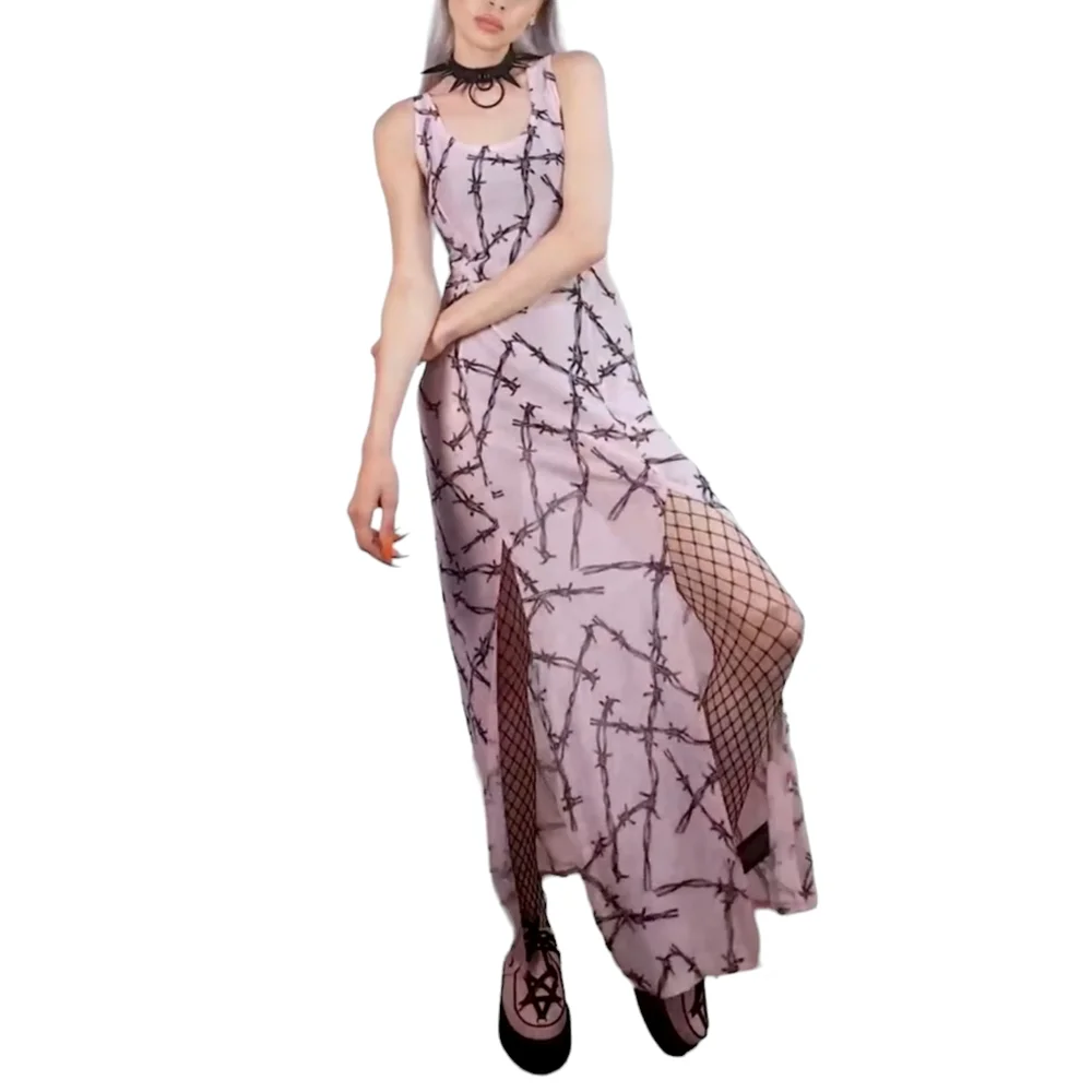 killstar long dress women's dress KILLSTAR - Mystic Meadow Mesh Maxi